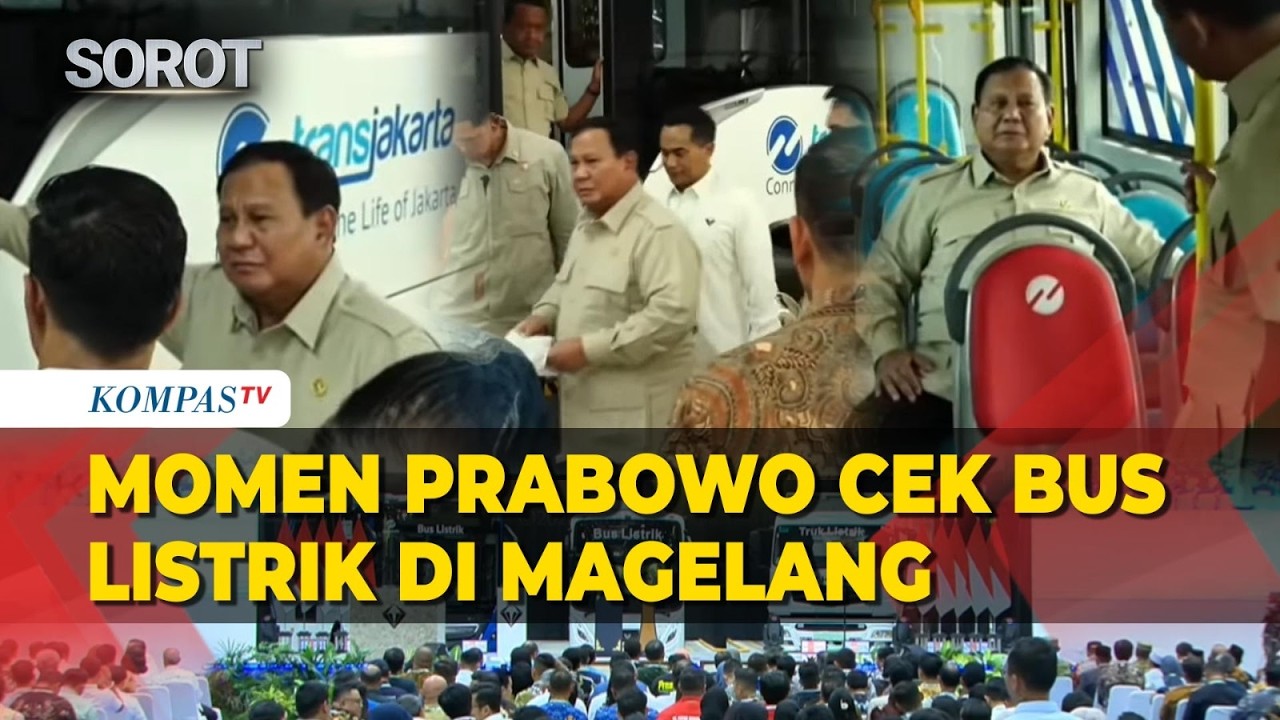 Prabowo Cek Bus Listrik Jelang Resmikan Pabrik EV VKTR di Magelang