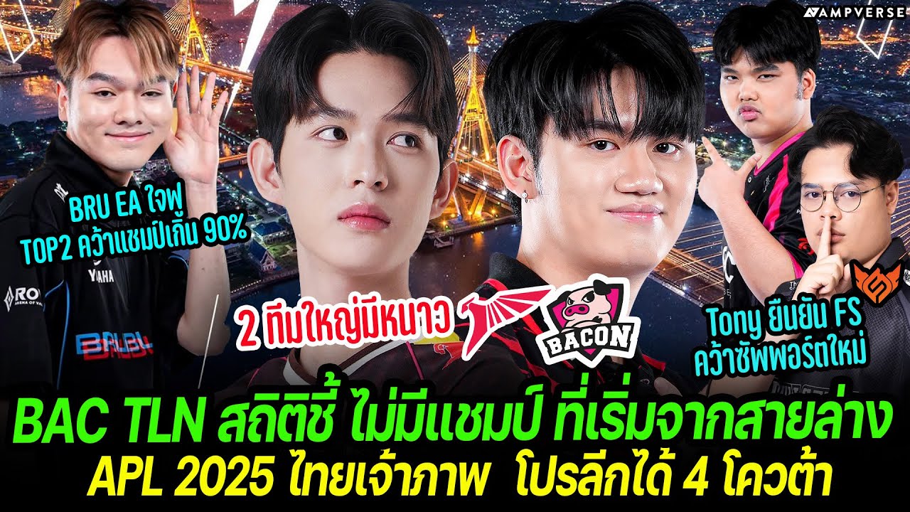 BAC TLN มีหนาว ! สถิติชี้ ไม่เคยมีแชมป์ ที่เริ่มจากสายล่าง ! | Tony ยืนยัน FS จ่อเปิดตัวผู้เล่นใหม่
