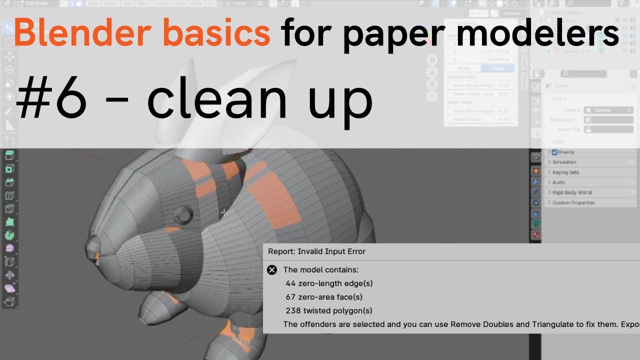 Blender basics for paper modelers #6 – clean up