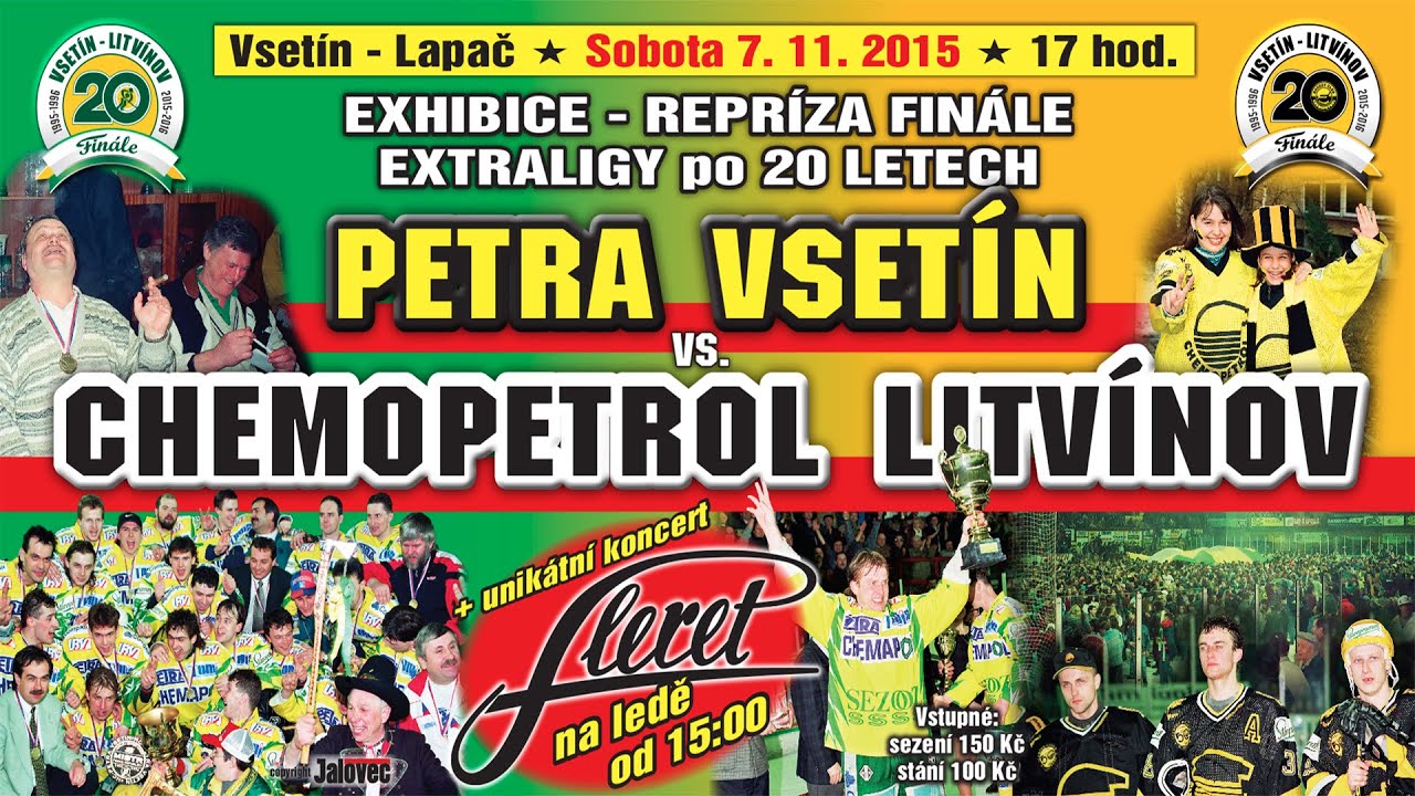 Exhibice finále po 20 letech - HC Petra Vsetín vs. HC Chemopetrol Litvínov