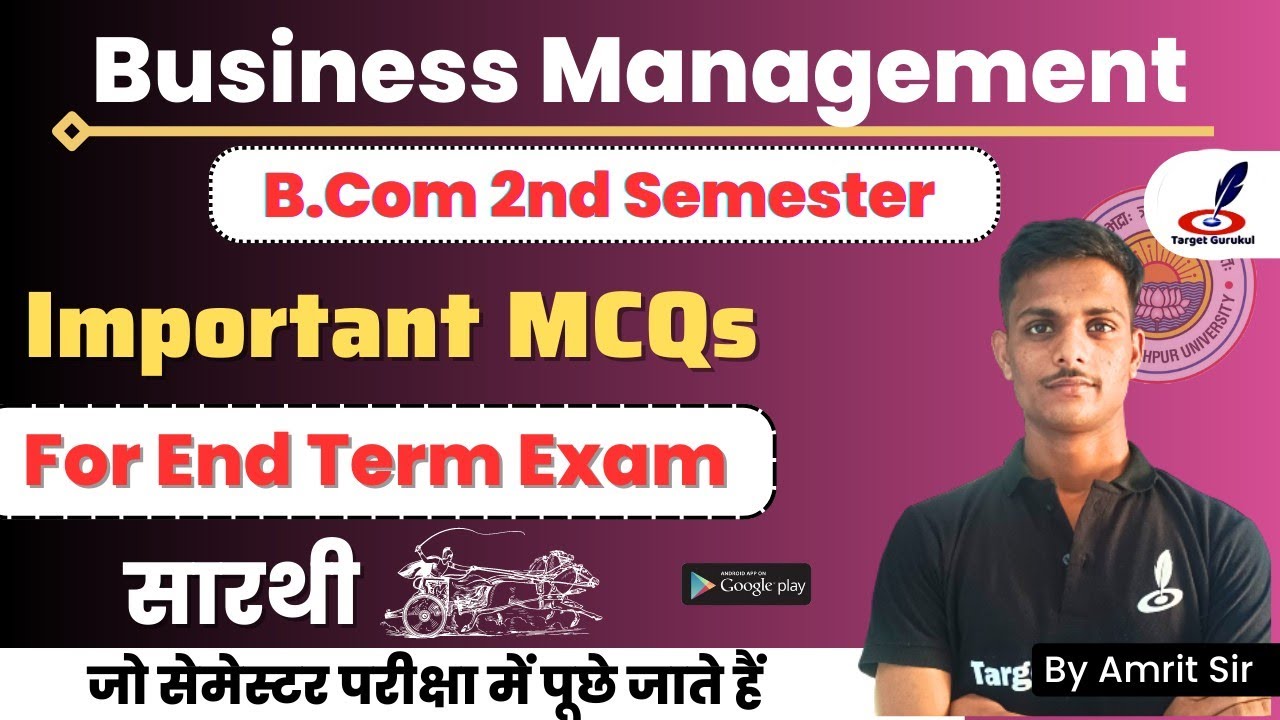 Nature and Significance of Management |Business Management 1st Most important Mcqs Bcom 2nd Semester