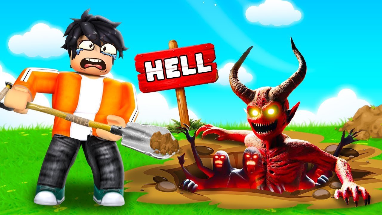 I Went To DEATH GOD in Roblox DIG TO HELL