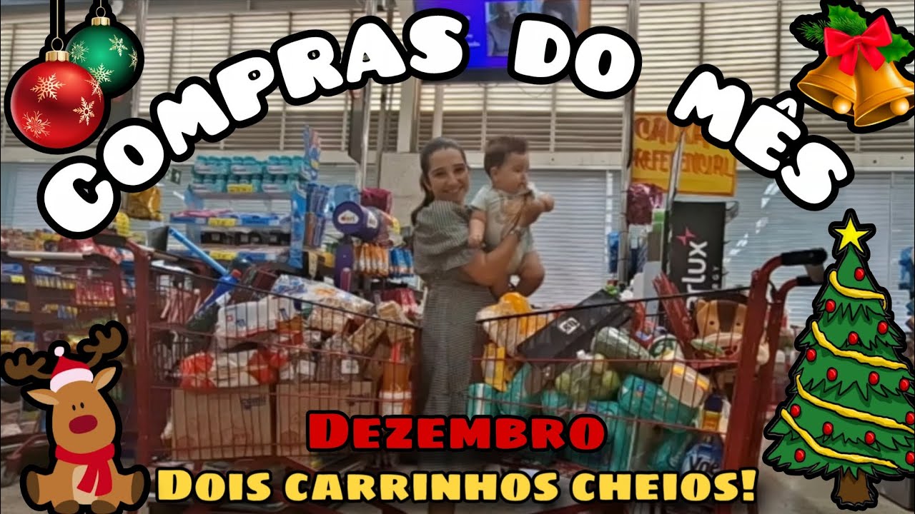 COMPRAS DO MÊS DE DEZEMBRO PARA UMA FAMÍLIA DE 5 PESSOAS | CONSEGUI COMPRAR MUITA COISA! QUANTO DEU?