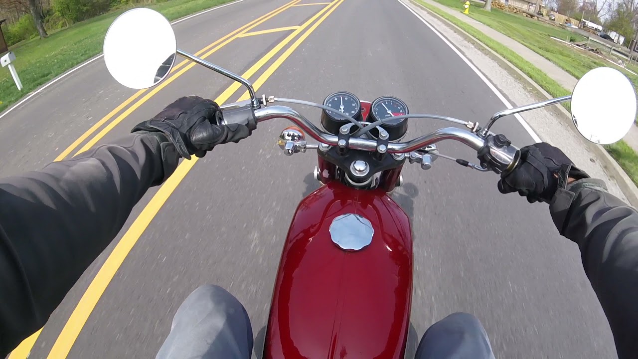 1970 Honda CB350 Cold Start Riding Video