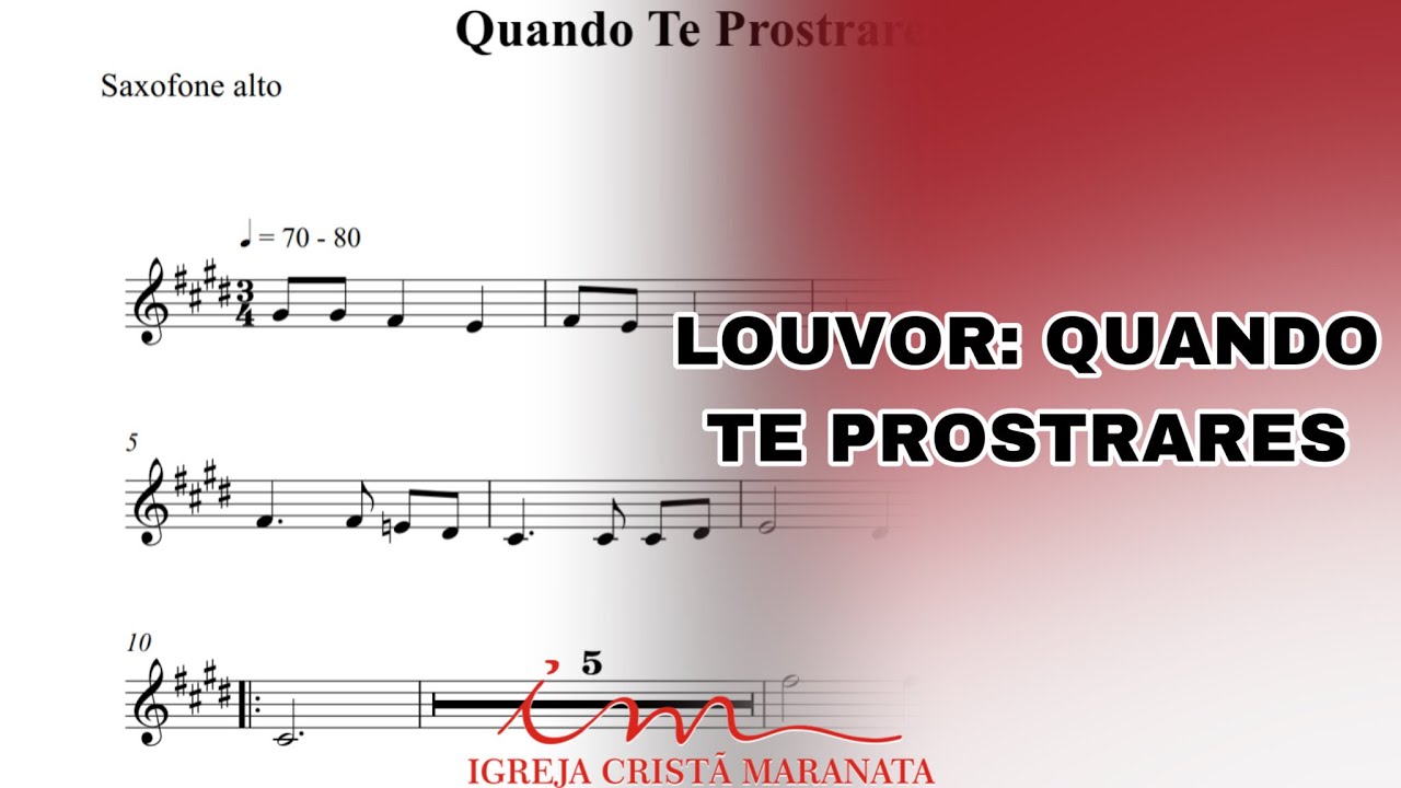 ARRANJO: Quando Te Prostrares - Saxofone Alto (ICM) 🎷