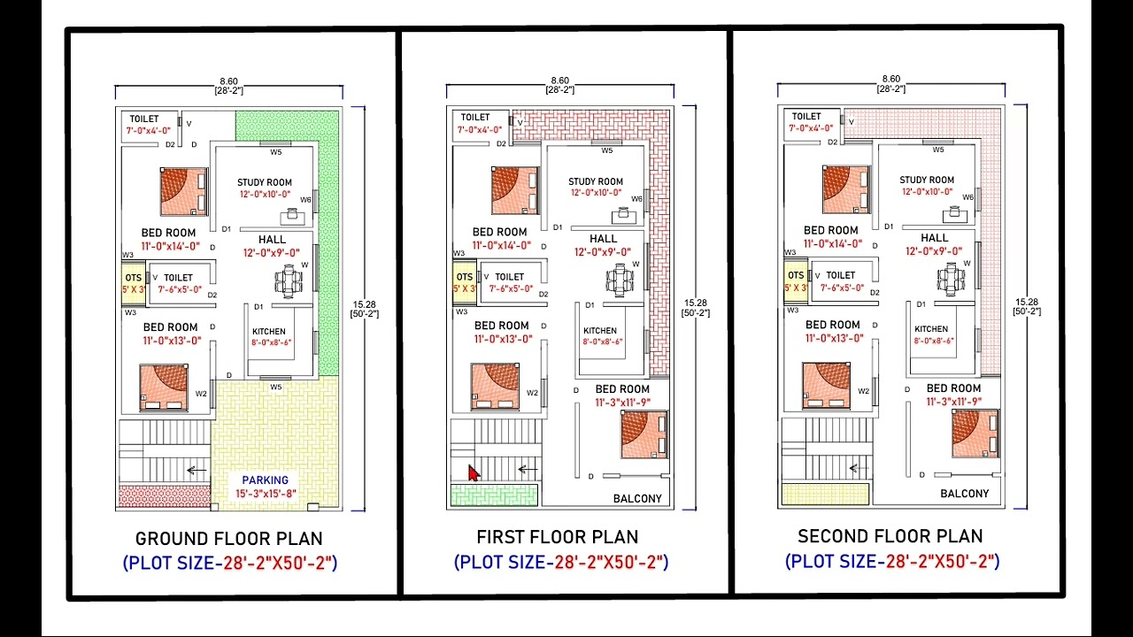 II 28'X50' II DUPLEX HOUSE PLAN GHAR KA NAKSHA MAKAN KA NAKSHA MAKAN KA MAP GROUND FLOOR PLAN