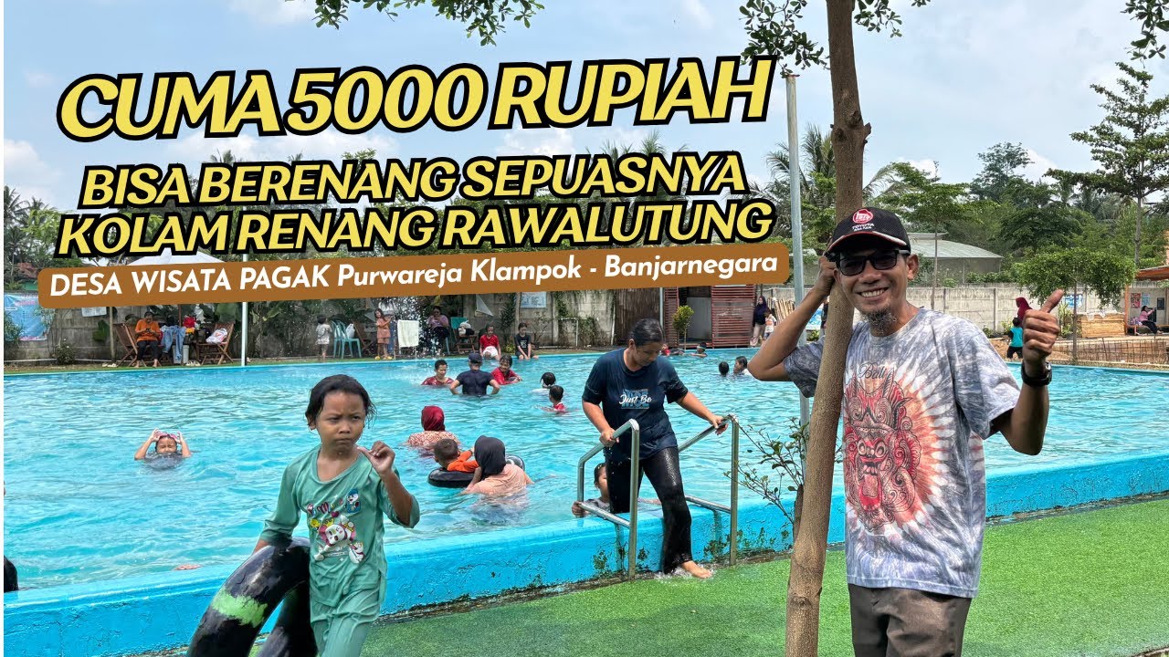 Cuma 5000 Rupiah Bisa Renang Sepuasnya - Kolam Renang Rawalutung Desa Wisata Pagak