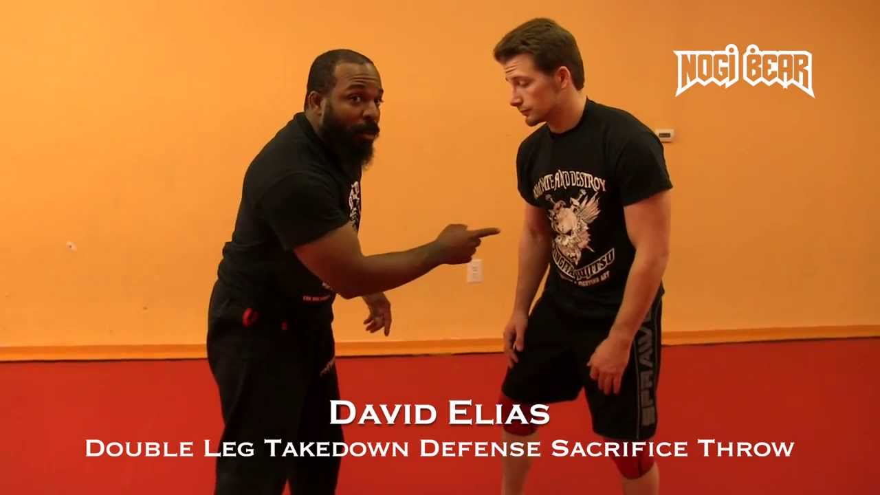 Shingitai Jujitsu NJ &bull; Double Leg Takedown Defense from  Sacrifice Throw by David Elias