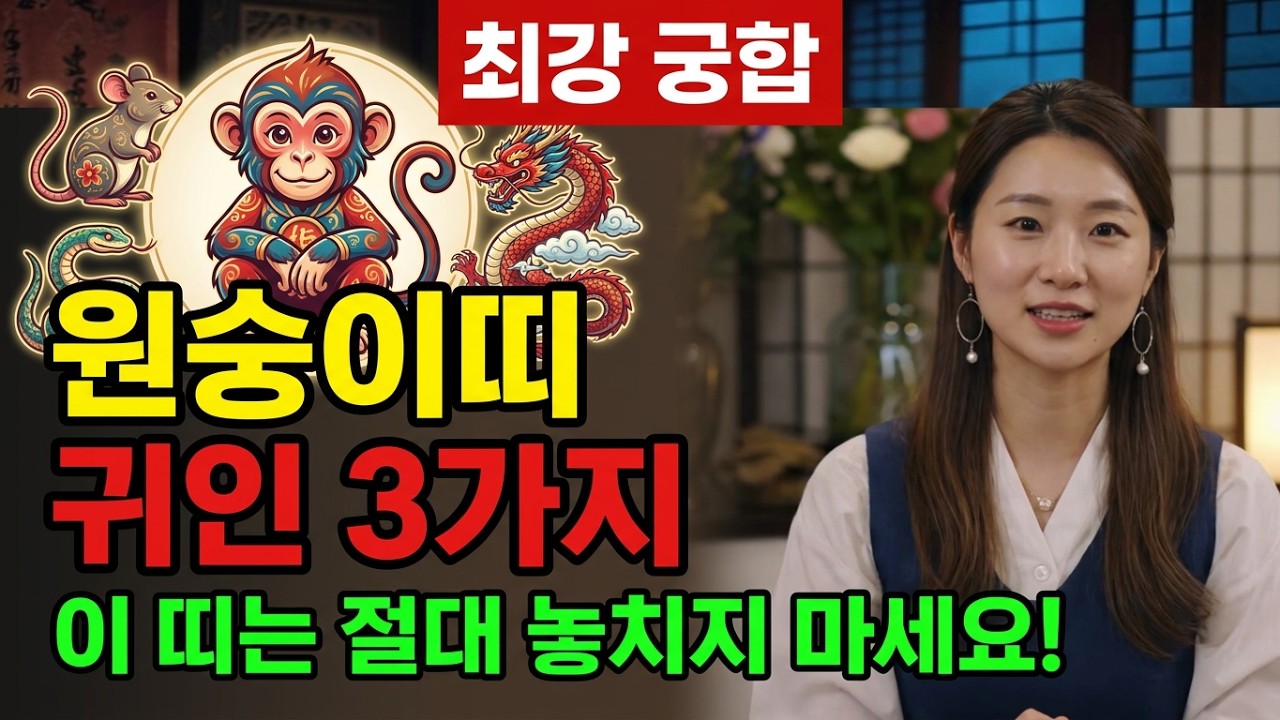 원숭이띠 팔자를 고쳐주는 최강 인연 3가지띠!  반드시 이 띠들과 어울리세요!