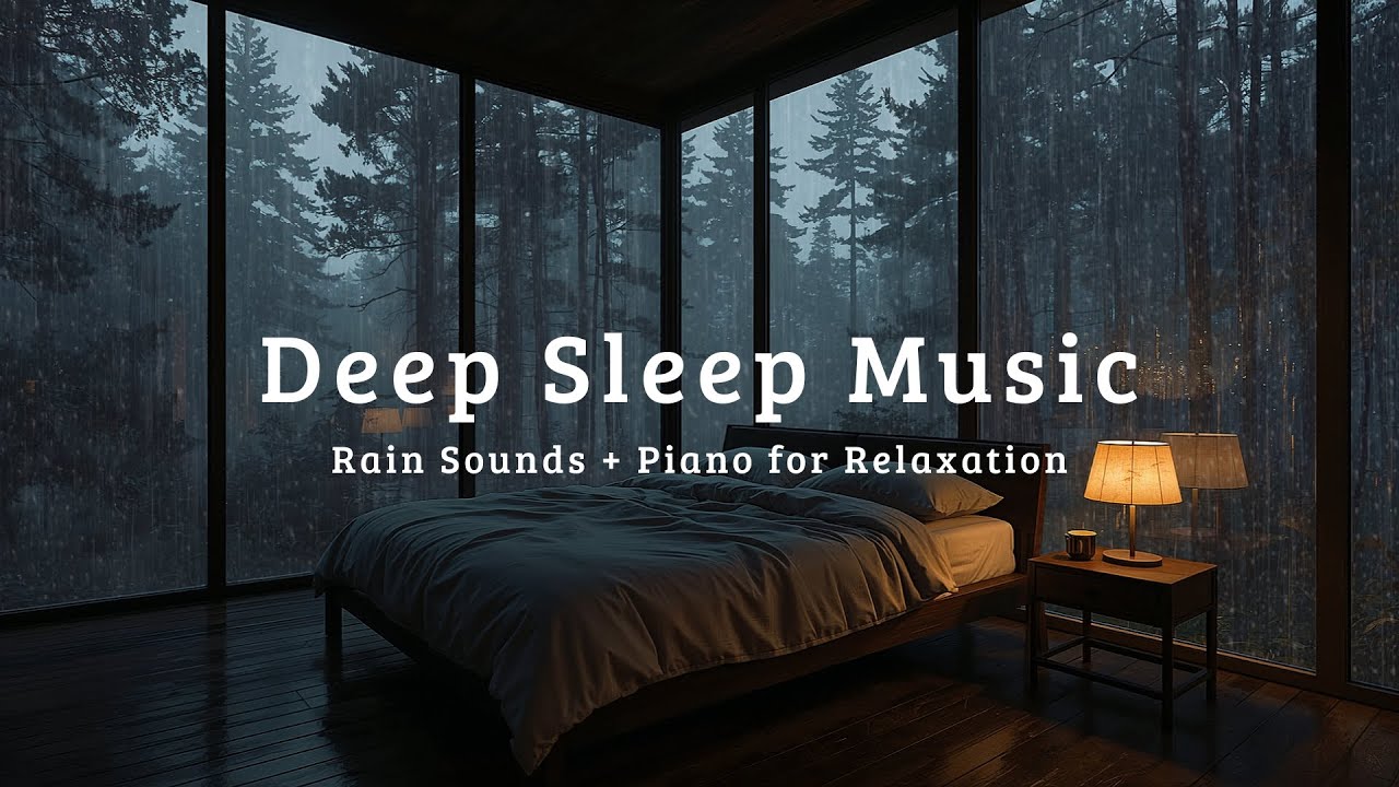 Soft Rain & Piano Ambience – Relax Your Mind, Ease Stress, Sleep Peacefully | Cozy Night Room