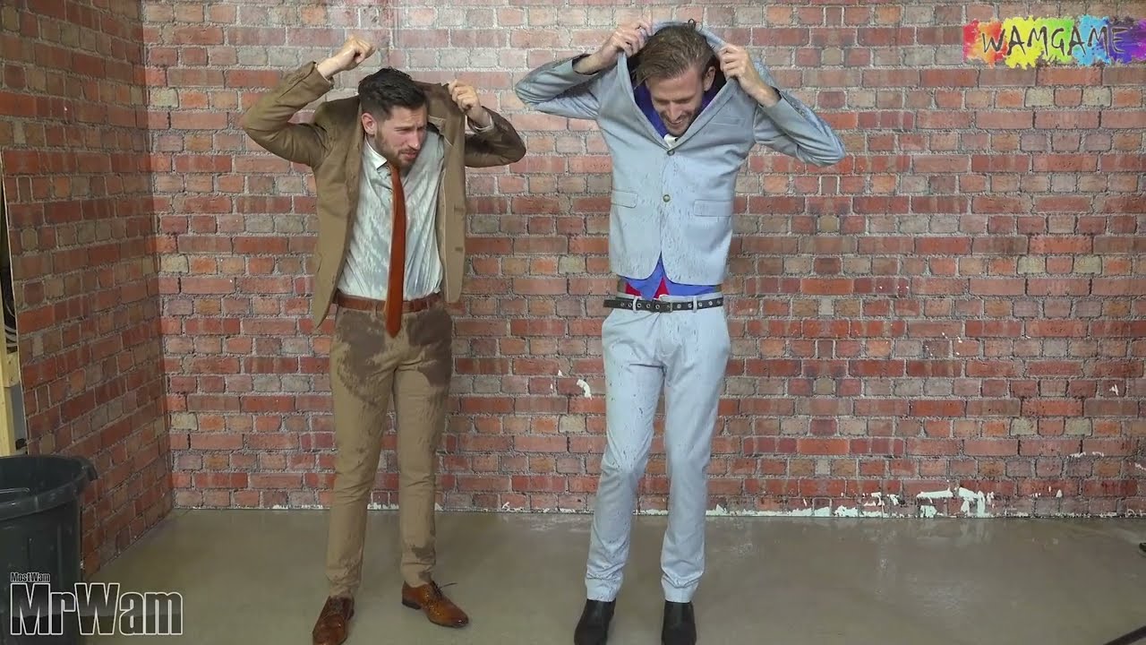 James and Adam challenge each other to a mud wrestle