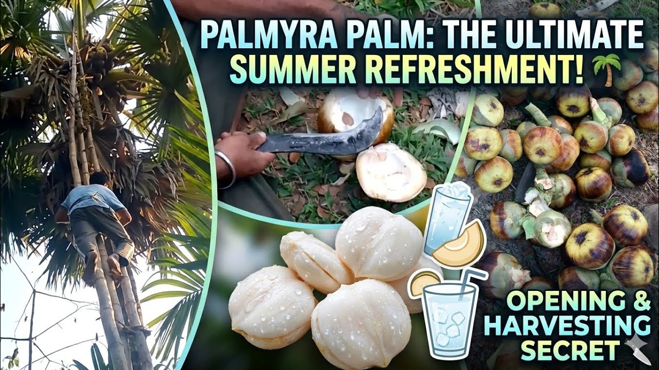 Itni unchai se kaise nikaalte hain ye phal? 😱 (Palmyra Palm Harvesting)