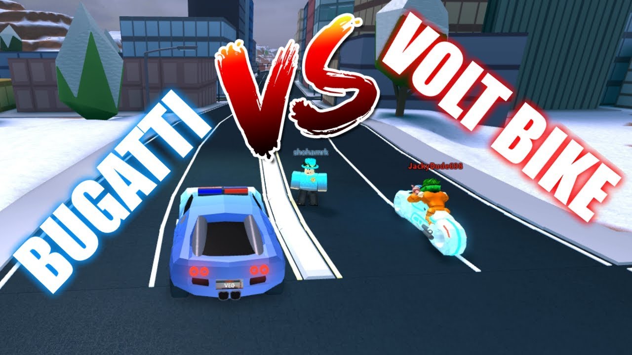 ROBLOX JAILBREAK VOLT BIKE VS BUGATTI! [WHO WILL WIN?]
