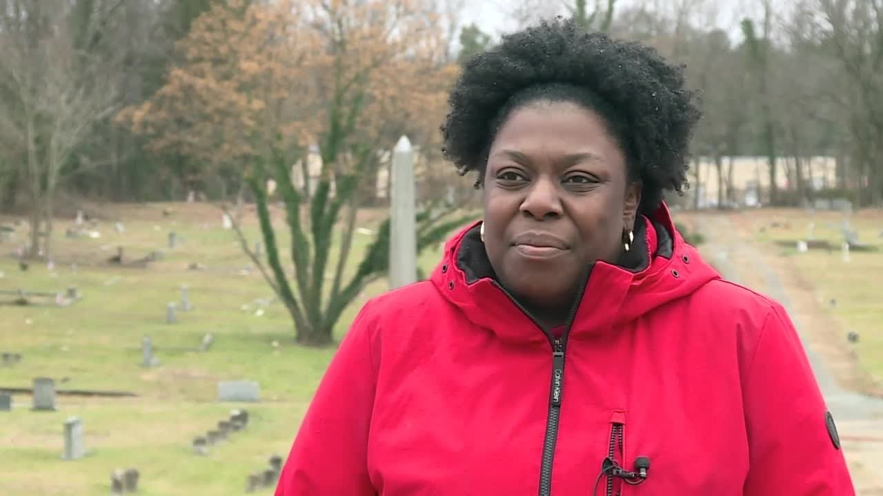 While cleaning a Virginia cemetery, she unearthed family headstones