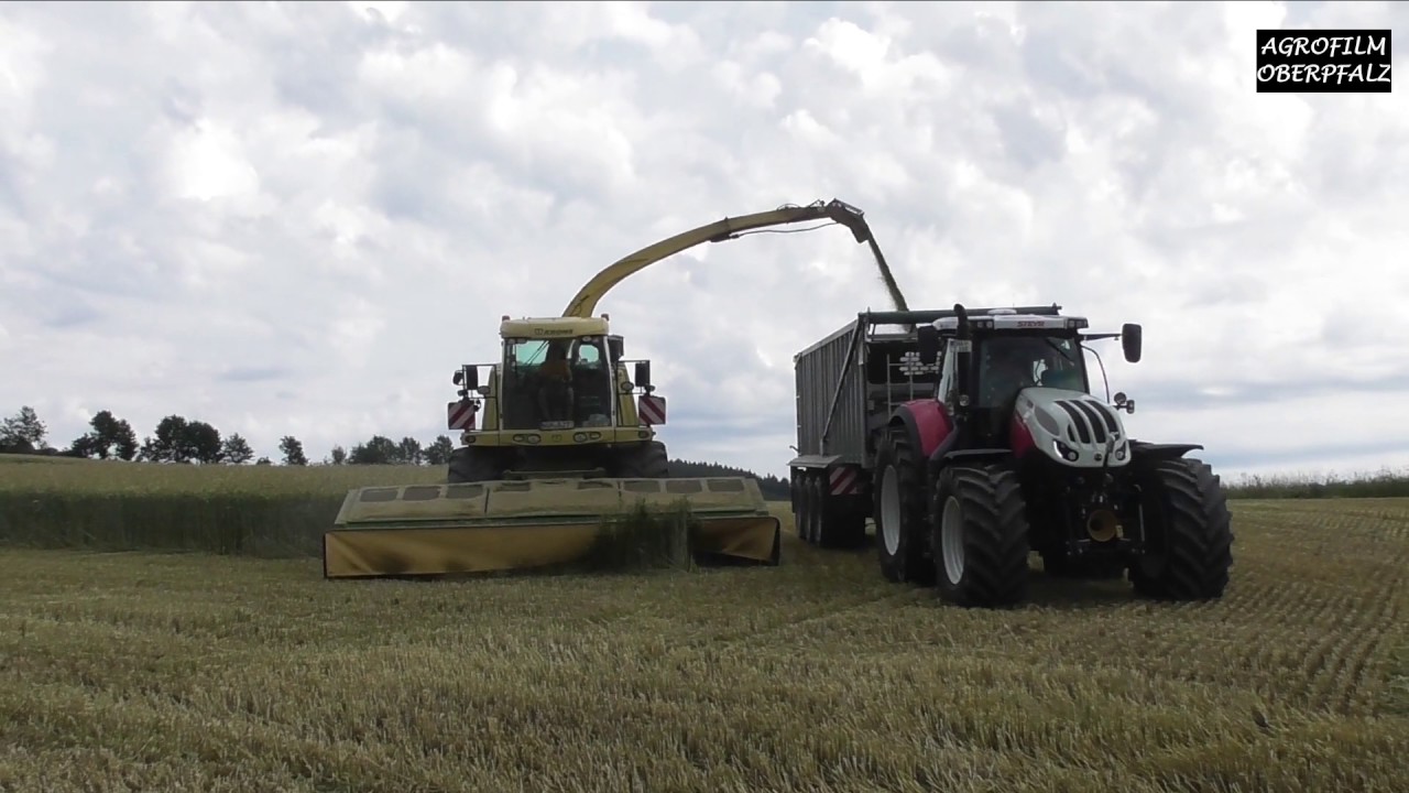 H&auml;cksel-Action im Getreide - Krone Big X 700 - LU B&uuml;cherl - GPS h&auml;ckseln - Steyr 6270 Terrus CVT