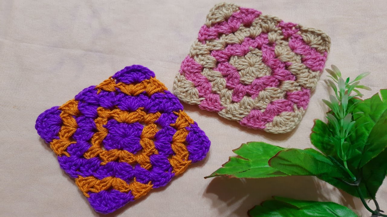 كروشيه مربع الجراني بشكل جديد /Crochet granny square