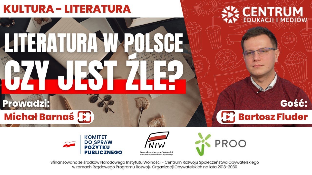 DEM TV: Porozmawiajmy o Popkulturze ODCINEK 6- Literatura w Polsce. Czy jest źle? Bartosz Fluder.