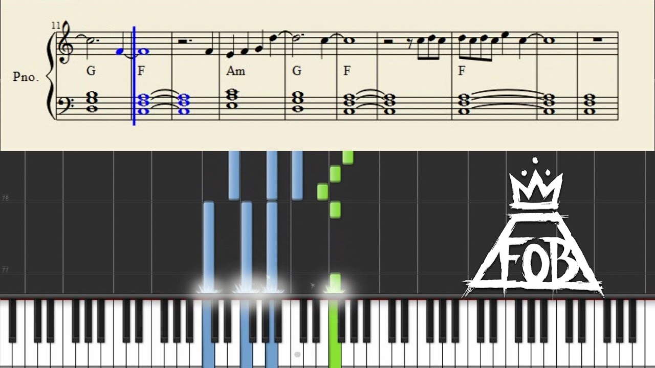 Fall Out Boy - Alone Together - Piano Tutorial + SHEETS