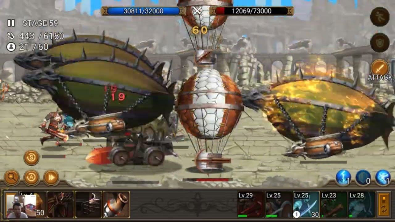 Battle Seven Kingdoms : Kingdom Wars 2 | Rebellion Level 1 | Stage 56 - 60 Walkthrough