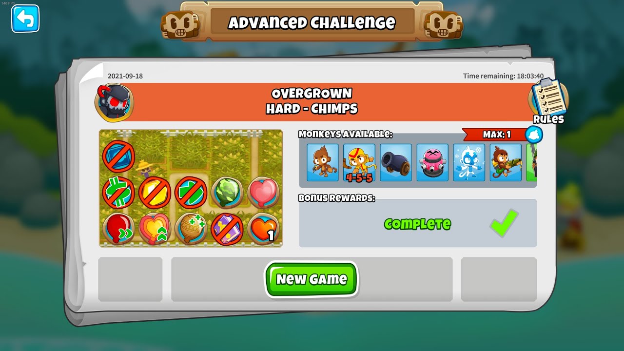 BTD6 Advanced Challenge, Speedrun: overgrown #Shorts,