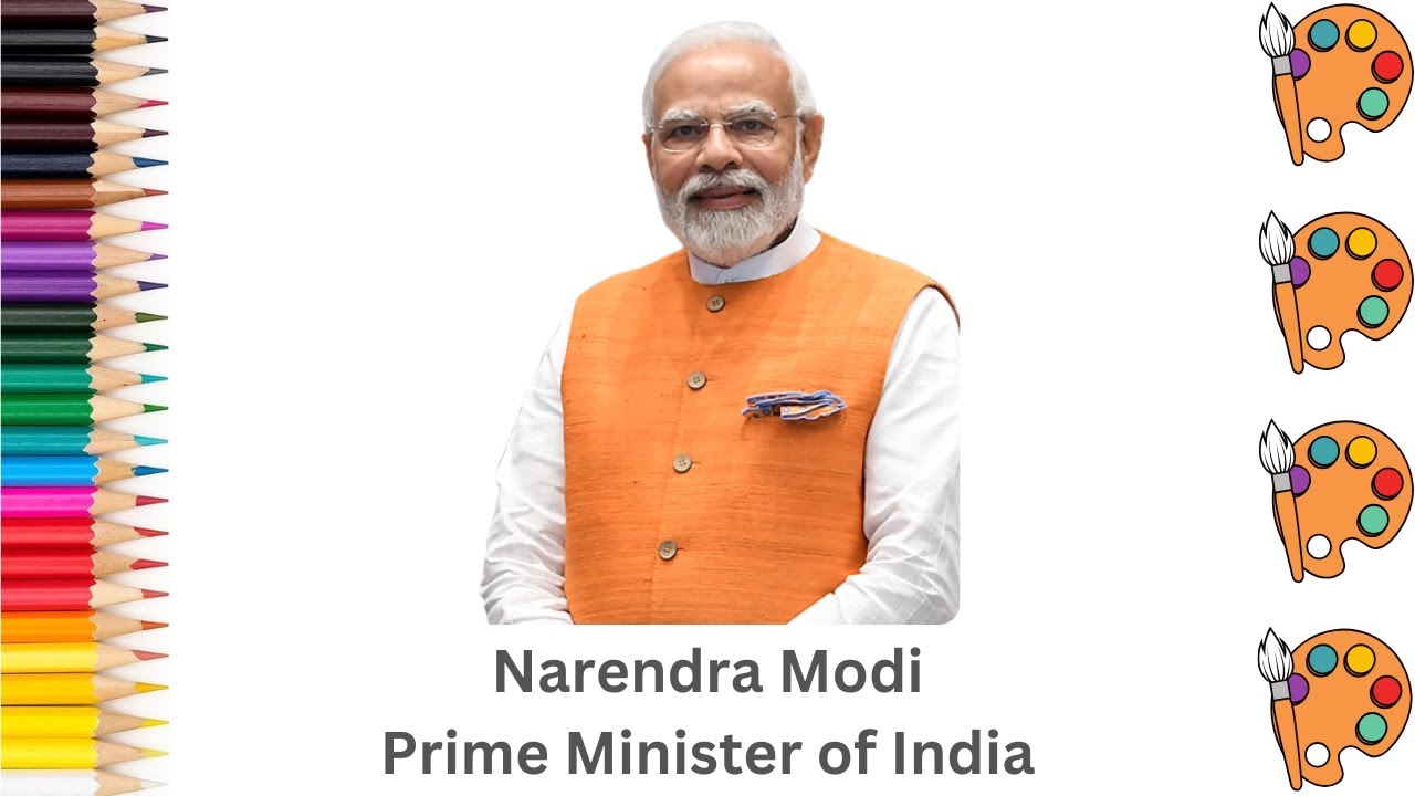 🧑‍🎨 How to draw Narendra Modi - Prime Minister of India | Step by step tutorial on Narendra Modi