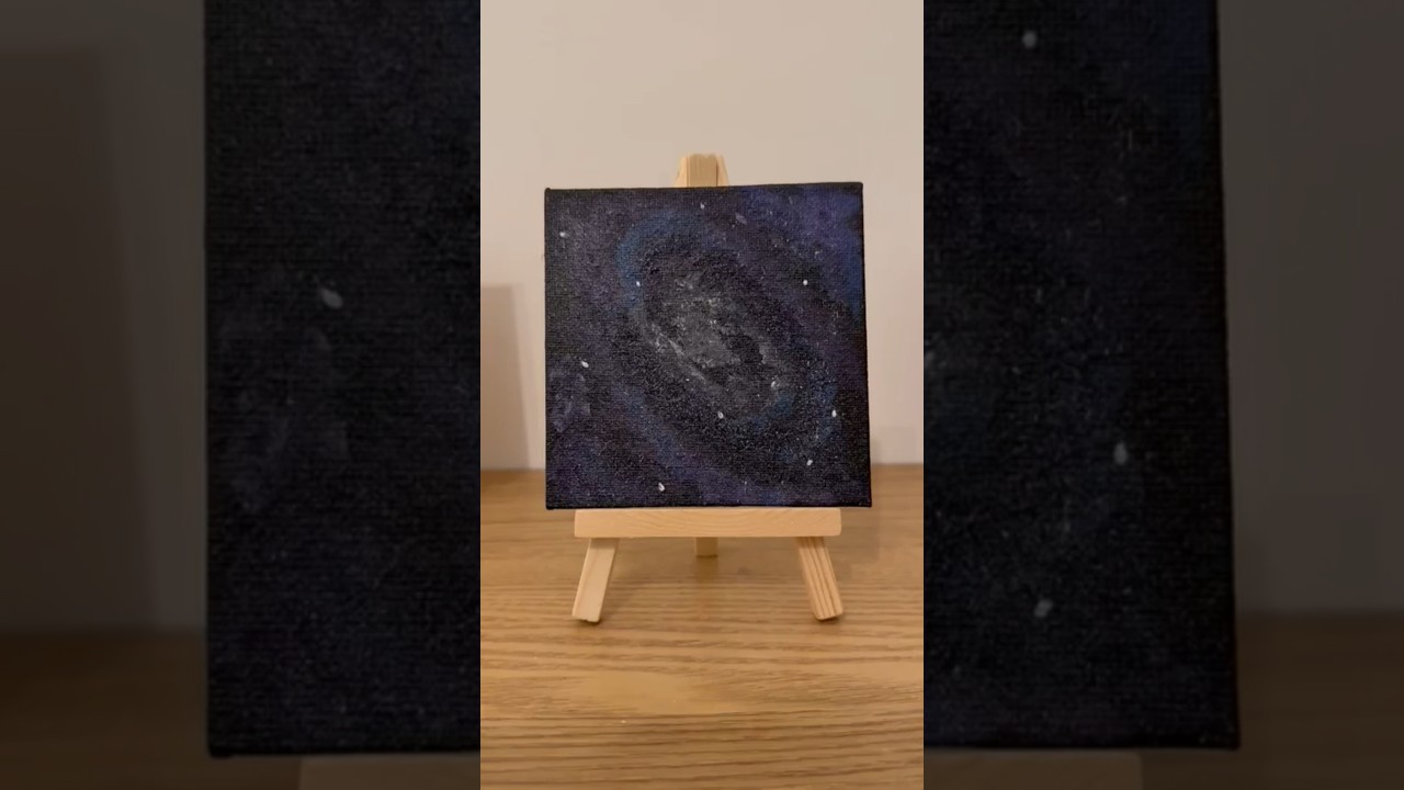 Painting Simple Galaxy on Mini Canvas 