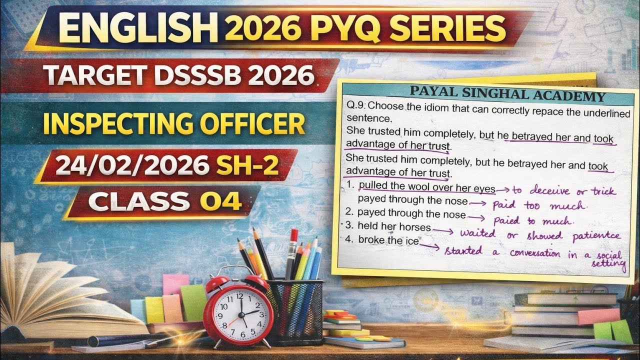 DSSSB 2026 ENGLISH PYQ SERIES 04 @payalsinghalacademy  #dsssb2026 