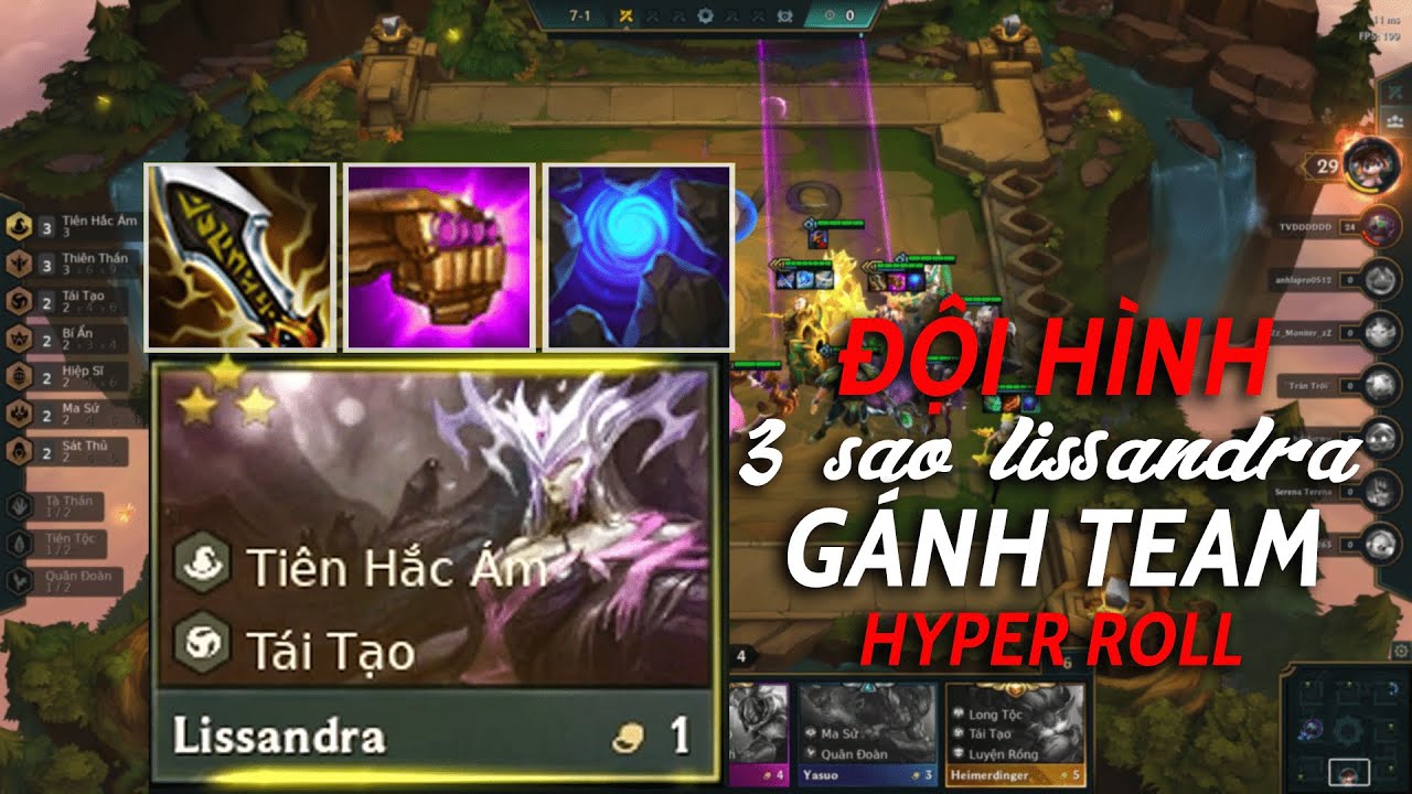 Đấu Trường Ch&acirc;n L&yacute; ( TFT) c&ugrave;ng M&Acirc;Y| LISSANDRA 3 SAO G&Aacute;NH TEAM
