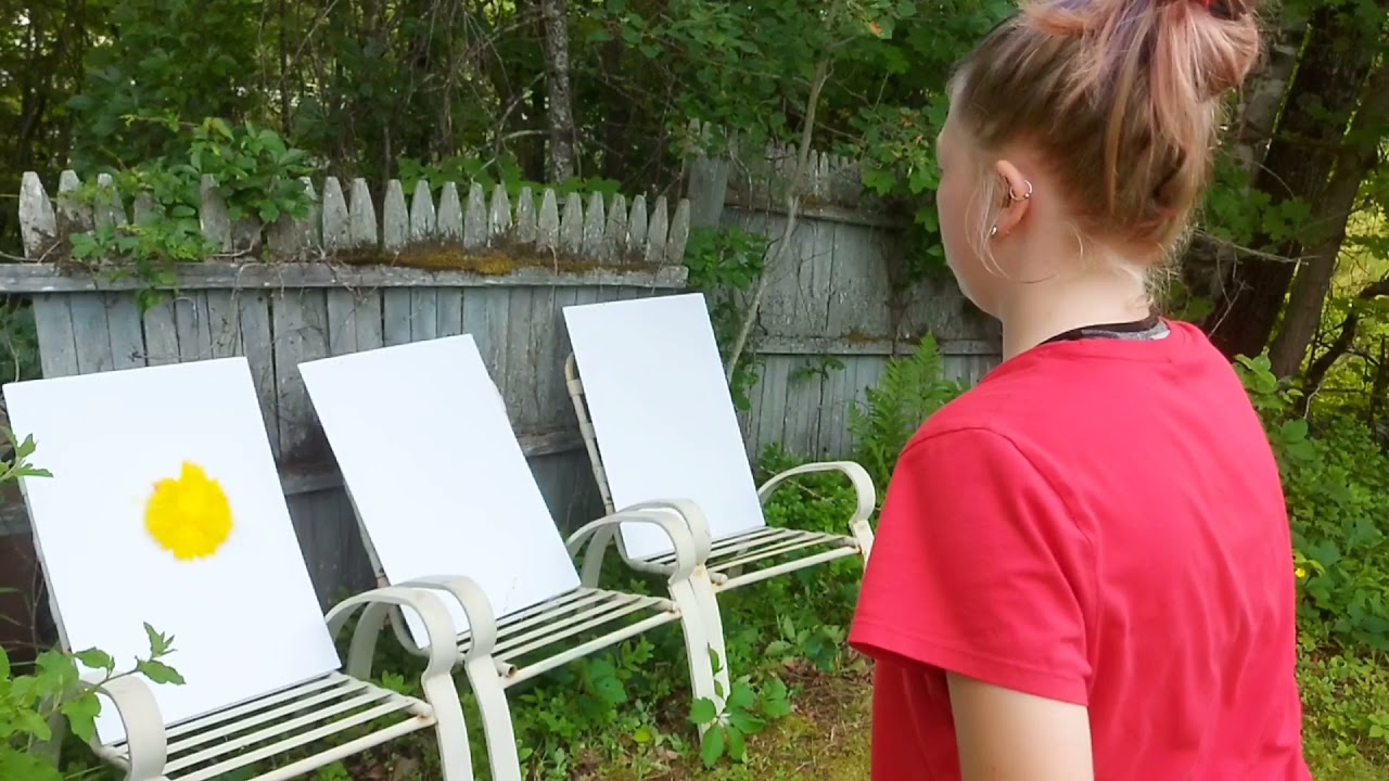 Water balloon paint art
