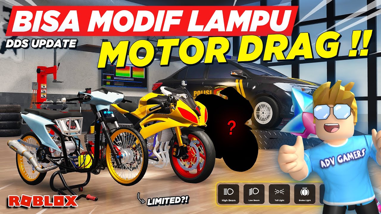 AKHIRNYA BISA MODIFIKASI LAMPU MOTOR DRAG DAN MOBIL POLISI BARU !! BOCORAN RDID UPDATE - Roblox
