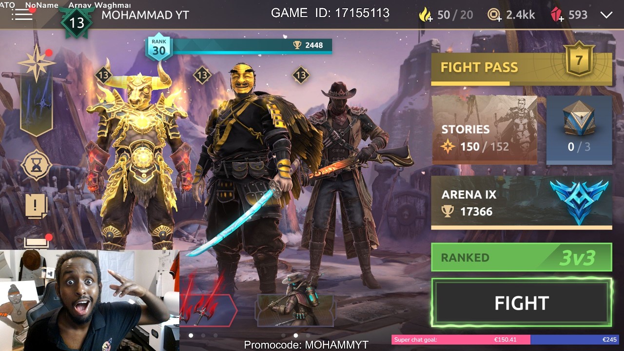 LETS GET TO LEADERBOARD! 2400 🏆- Shadow Fight Arena