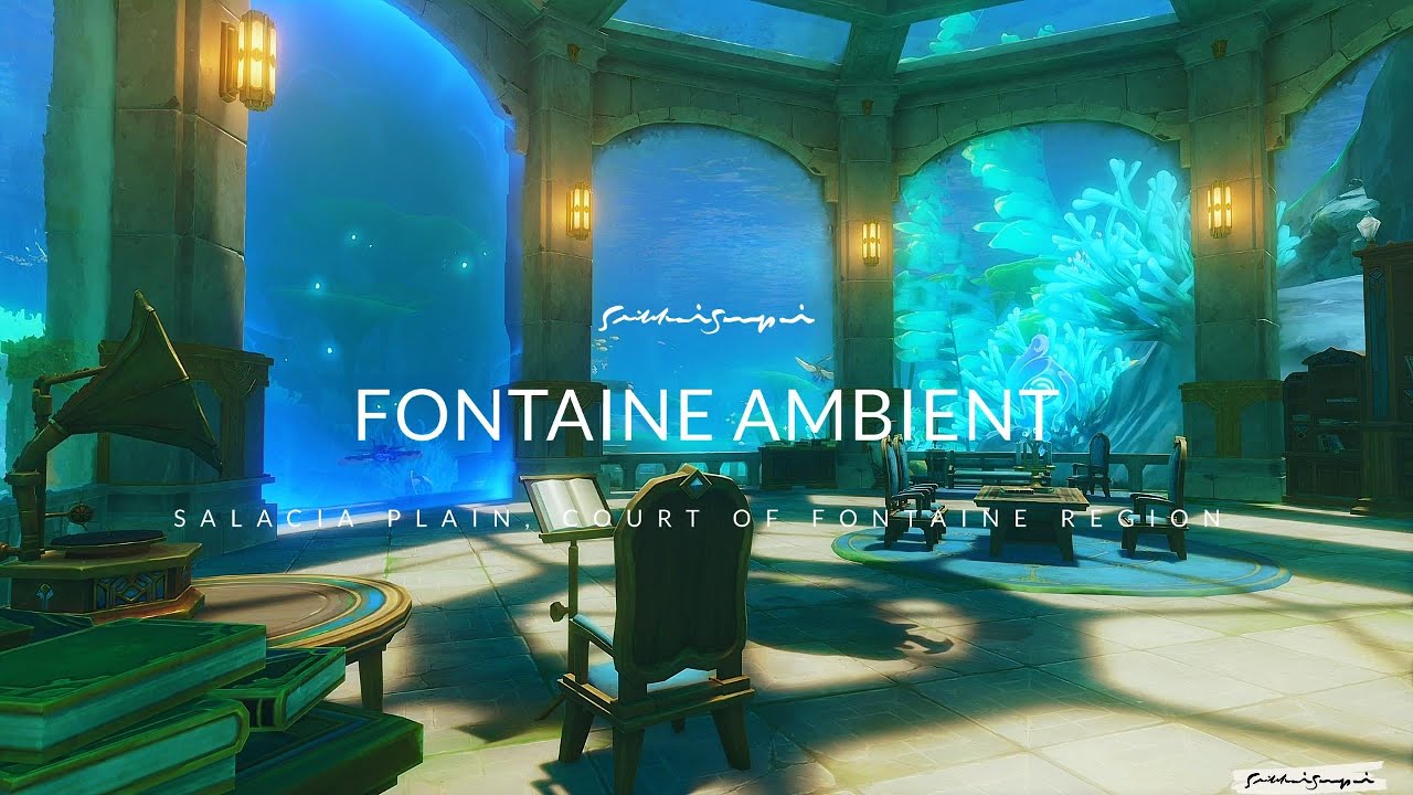 Salacia Plain Fontaine Ambient Background Music Calm Indoor Underwater Sound (30Mn) | Genshin Impact