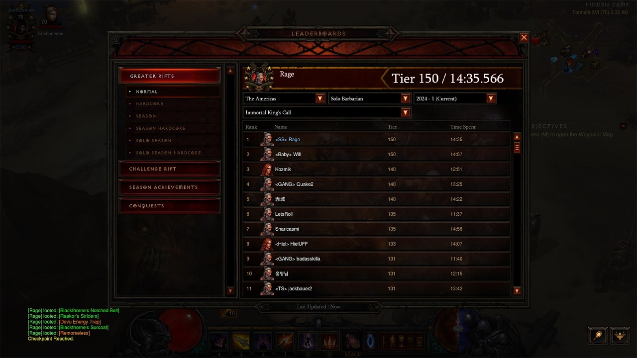 Diablo 3 - Barbarian - Immortal King HotA GR 150 - Nonseason