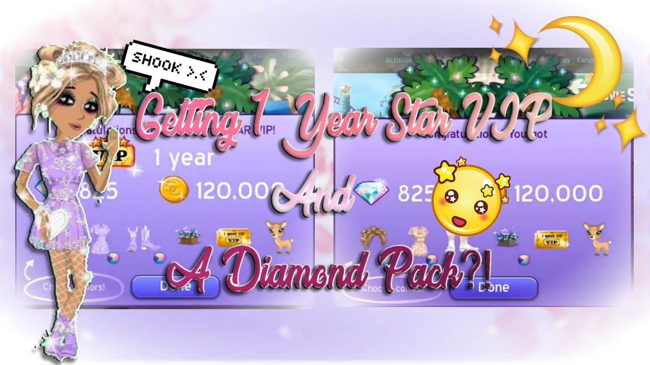 Getting 1 Year Star VIP And A Diamond Pack On MSP!