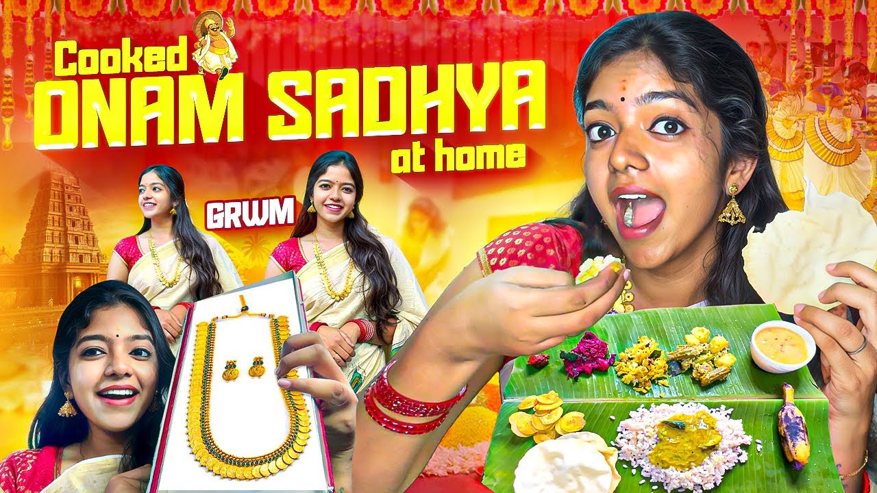 👩‍🍳Cooked ONAM SADHYA at home😋🌸 | Onam GRWM💄| Happy Onam🥳 #missmiracle