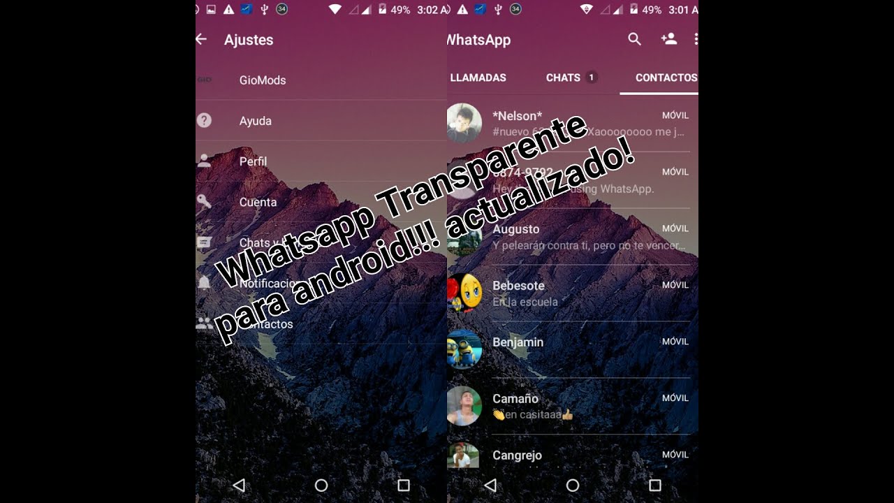 whatsapp transparente para android // whatsapp transparent for android // android tv 507