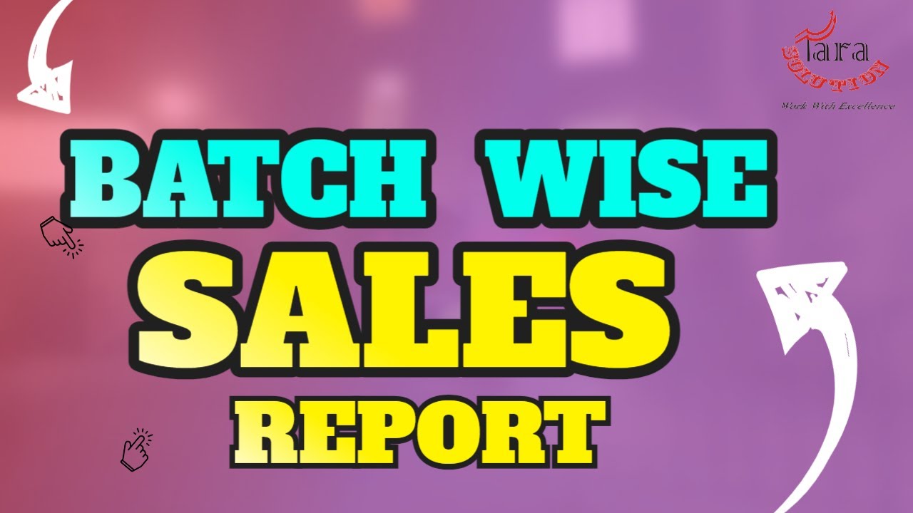 Batch wise sale report on TALLY PRIME
