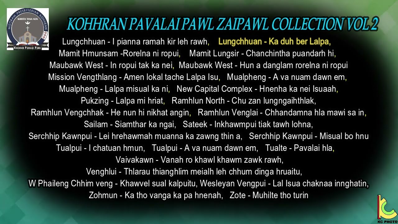 KOHHRAN PAVALAI PAWL ZAIPAWL COLLECTION VOL 2