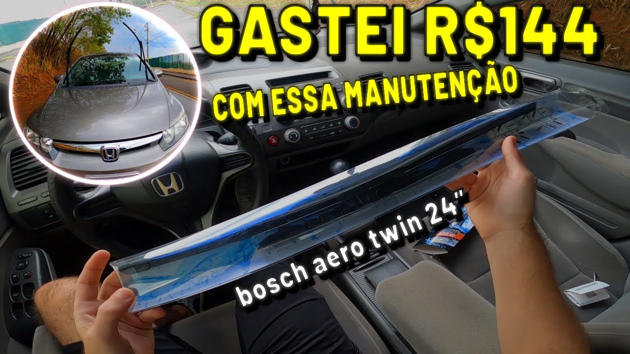 MANUTENÇÃO LEVE NO HONDA CIVIC TROCA PALHETA LIMPADOR DO PARA-BRISA