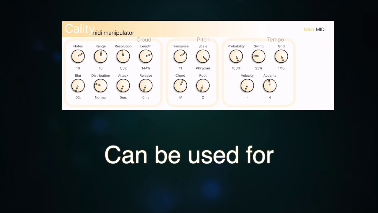 Cality - creative midi processor for iOs