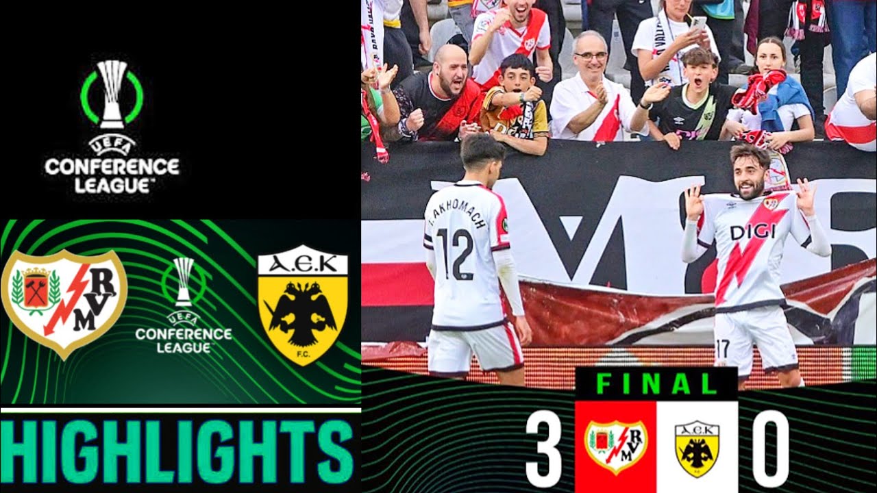 Райо Вальекано АЕК Афины (3-0) Основные моменты Конференция | Райо АЕК Атенас | Райо Аек