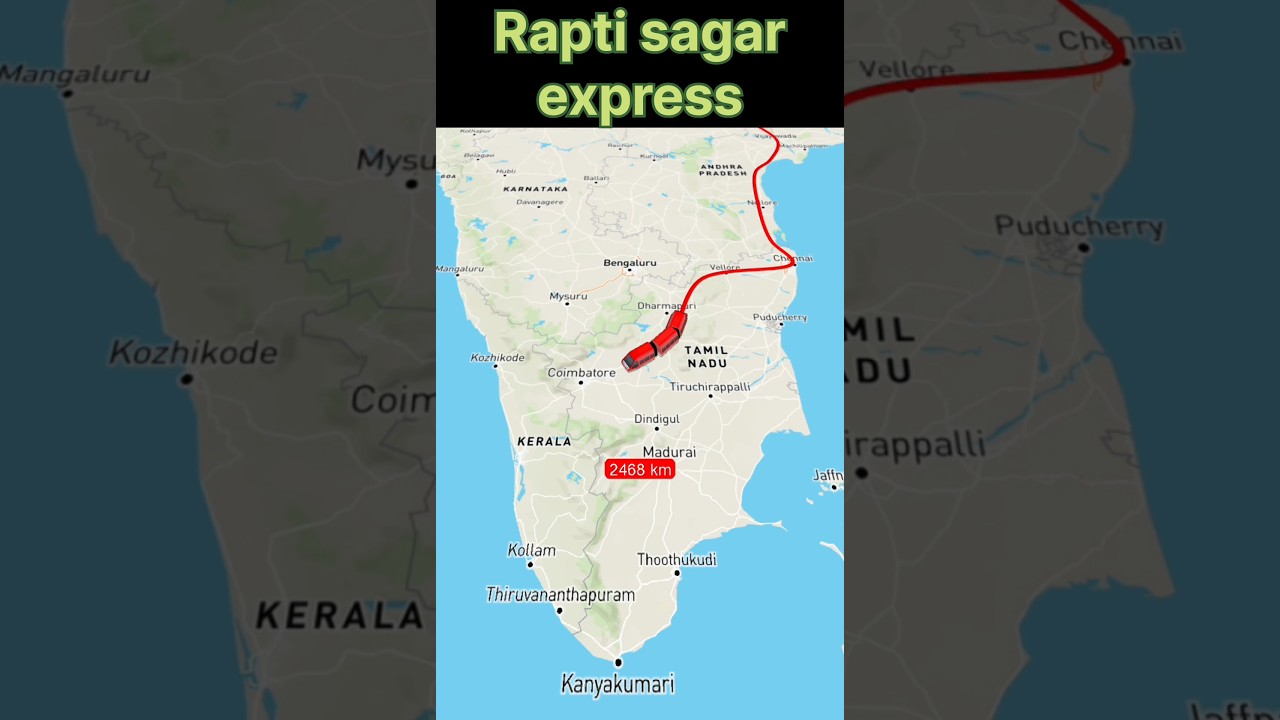 Rapti sagar express(12511)route map #ytshorts #shorts #viral