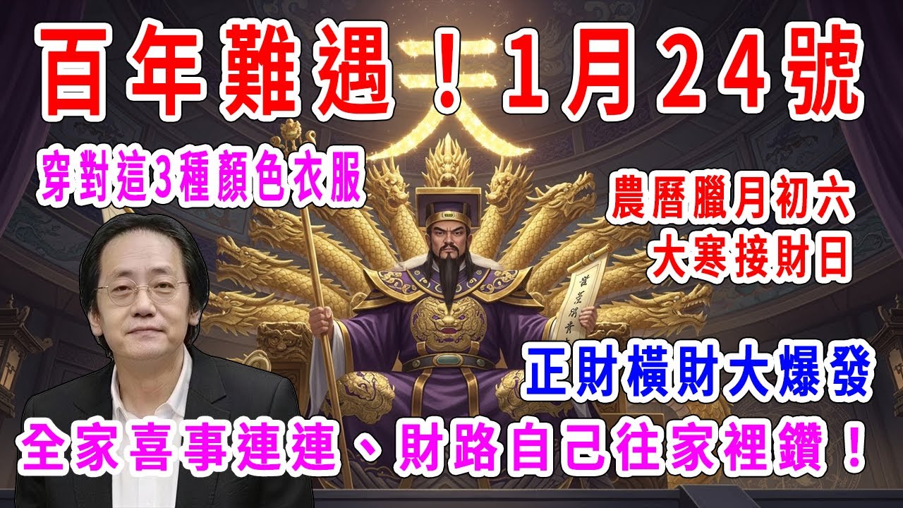 百年難遇！1月24號，農曆臘月初六，「大寒接財日」，穿對這3種顏色衣服，正財橫財大爆發，全家喜事連連、財路自己往家裡鑽！