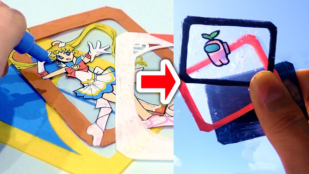 Aesthetic DIY - I make Clear Layered SHRINK DINK pins and keychain!?