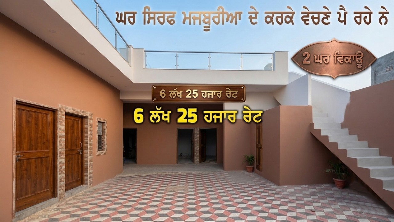 6 ਲੱਖ 25 ਹਜਾਰ ਰੇਟ - ਜਵਾ ਸਸਤੇ ਰੇਟ ਦੇ ਵਿੱਚ ਵਿਕਾਉ ਨੇ ਘਰ - ਮਾਲਕ ਨੂੰ ਘਰੇ ਮਜਬੂਰੀ ਹ ਤਾ ਸਸਤੇ ਰੇਟਾ ਚ ਵੇਚਣੇ ਨੇ