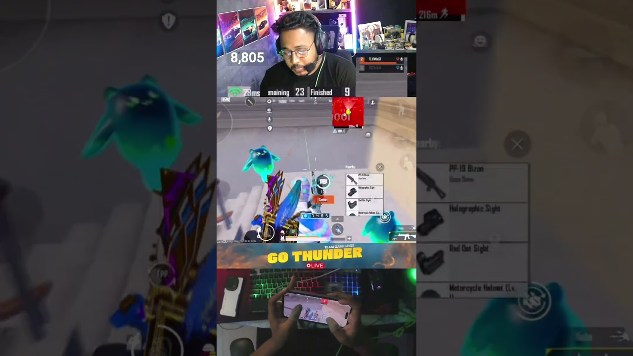 STREAMER VS GT 🥲 #bgmitamil #tamilstreamer #tamilgamer #bgmitamillive #1v3 #gothunder