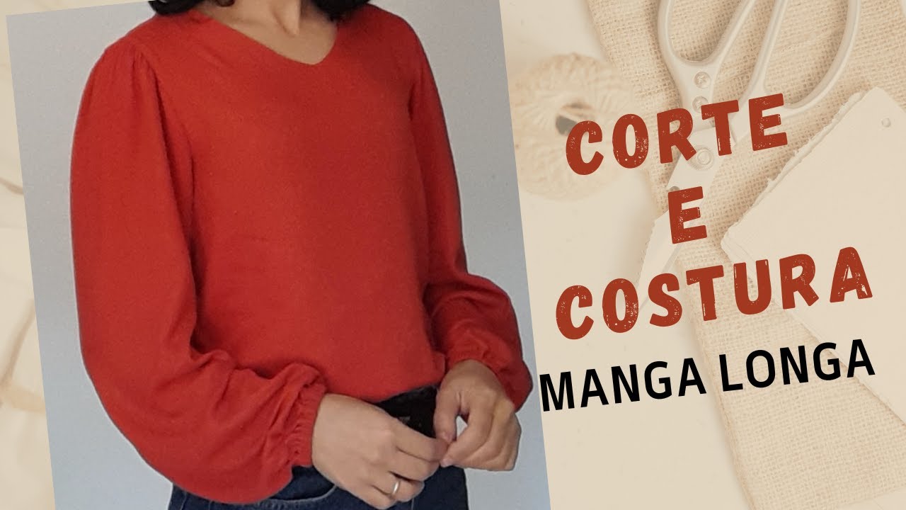 DIY: Blusa Manga Longa Bufante - Faça você mesmo! Corte e Costura.