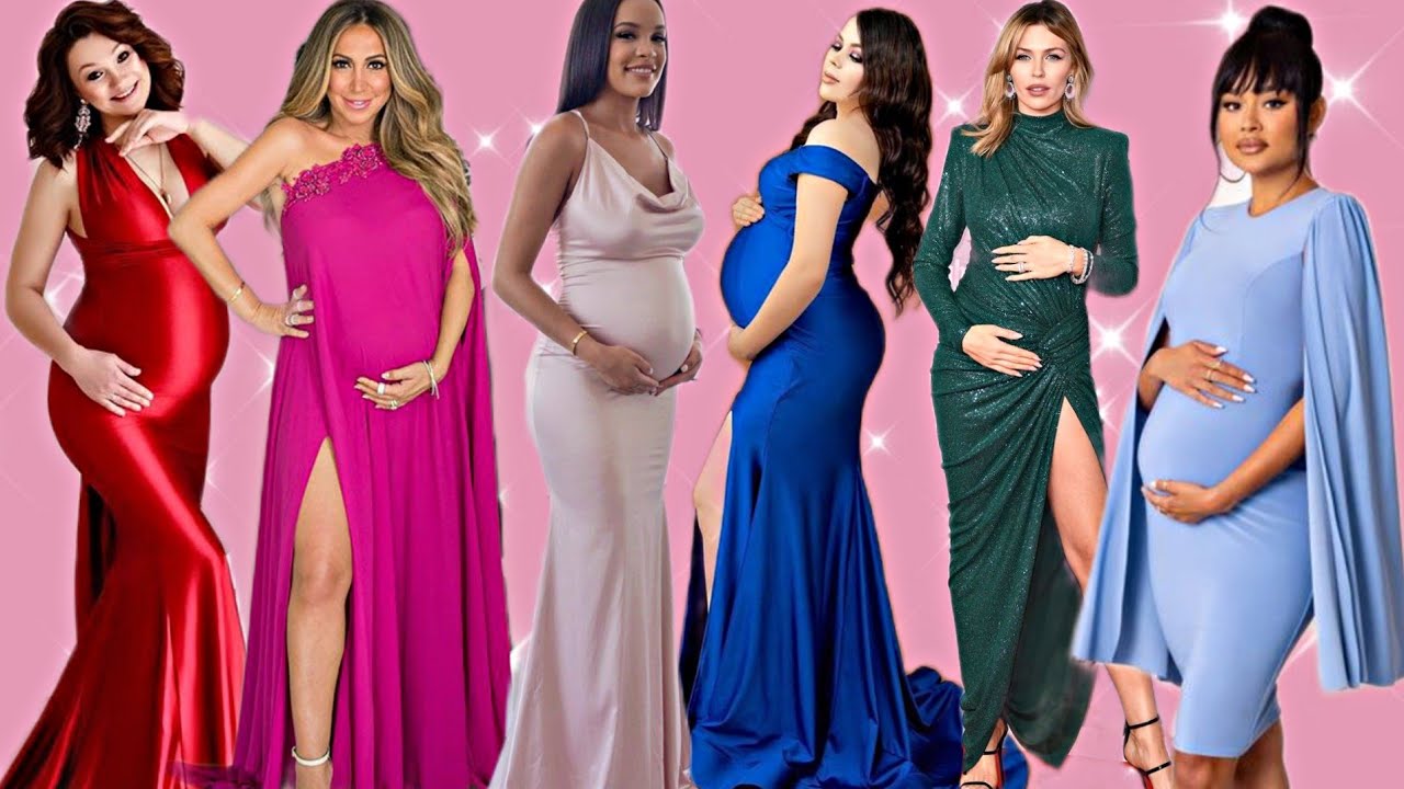 HERMOSOS VESTIDOS DE FIESTA PARÁ EMBARAZADAS // MODA MUJER 2023