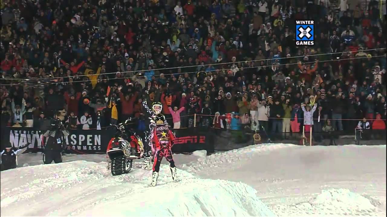 Caleb and Colton Moore Tandem Snowmobile Backflip Indian AirMAIN TITLE - Winter X Games