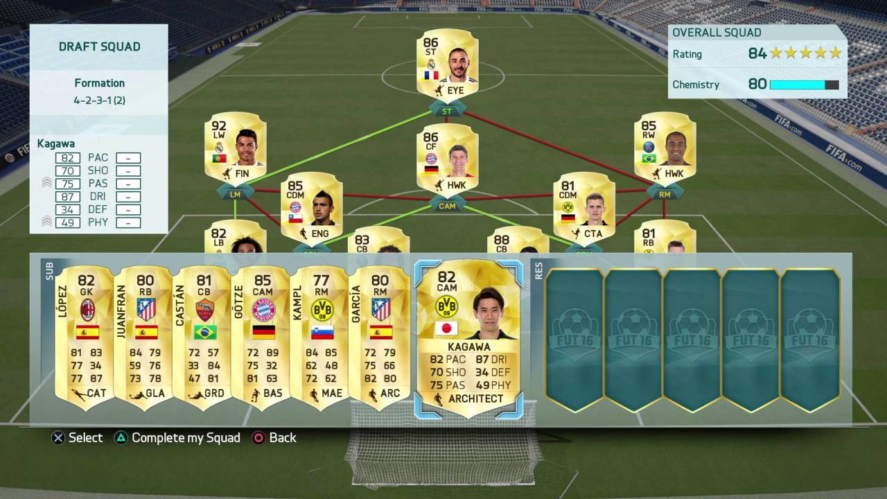 FIFA 16 FUT Draft.